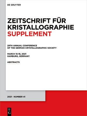 cover image of 29th Annual Conference of the German Crystallographic Society, March 15–18, 2021, Hamburg, Germany
